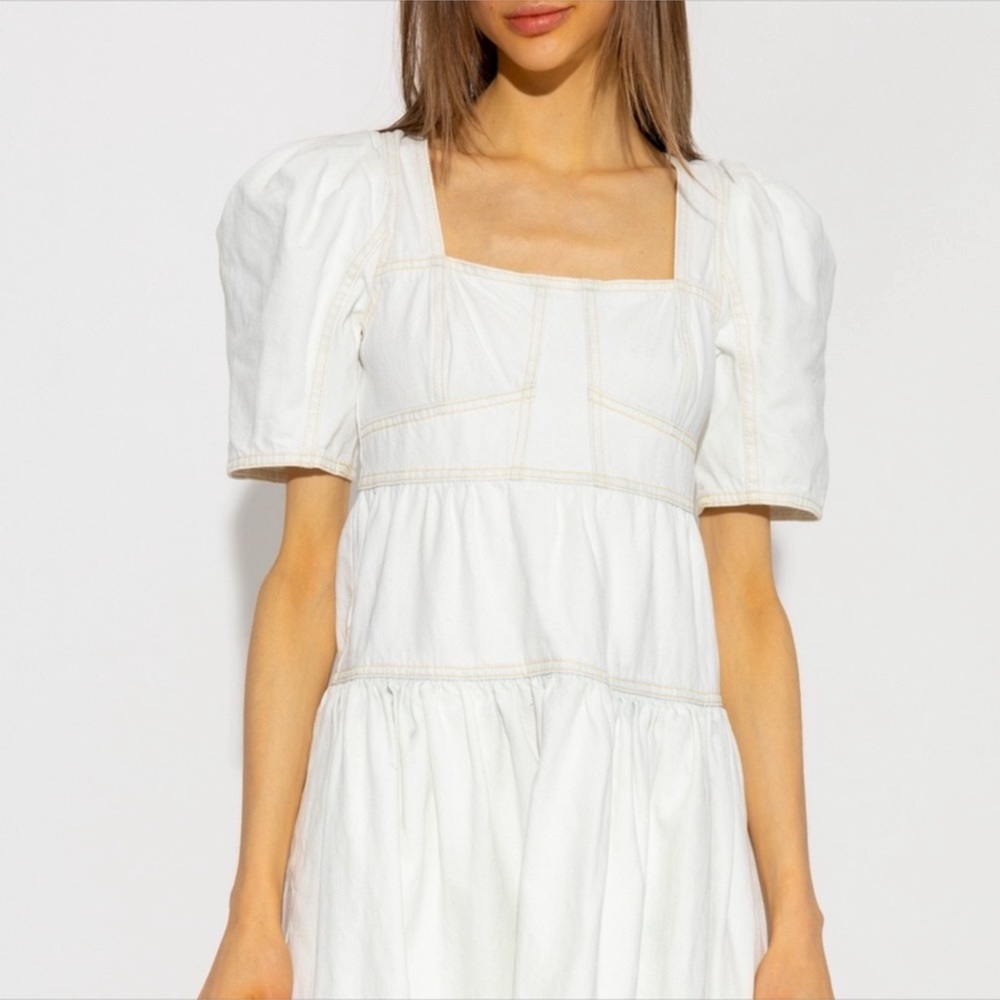 ULLA JOHNSON Ames White Midi Dress Sz 6 - Picture 4 of 6